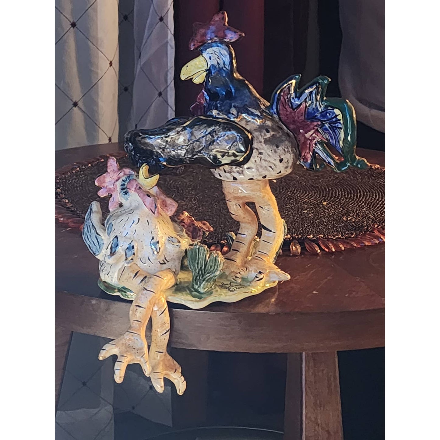 Rooster Figurine Shelf Decor Heather Goldminc 2000 Farmhouse Country Whimsical
