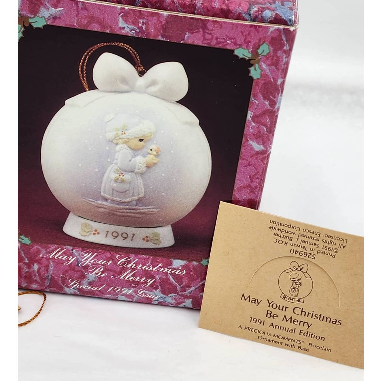 Precious Moments Ornament 526940 May Your Christmas Be Merry Vintage W/Box Tags