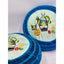 Asian Throw Pillows Pair Embroidered Blue Satin Round Decorative Tea Time