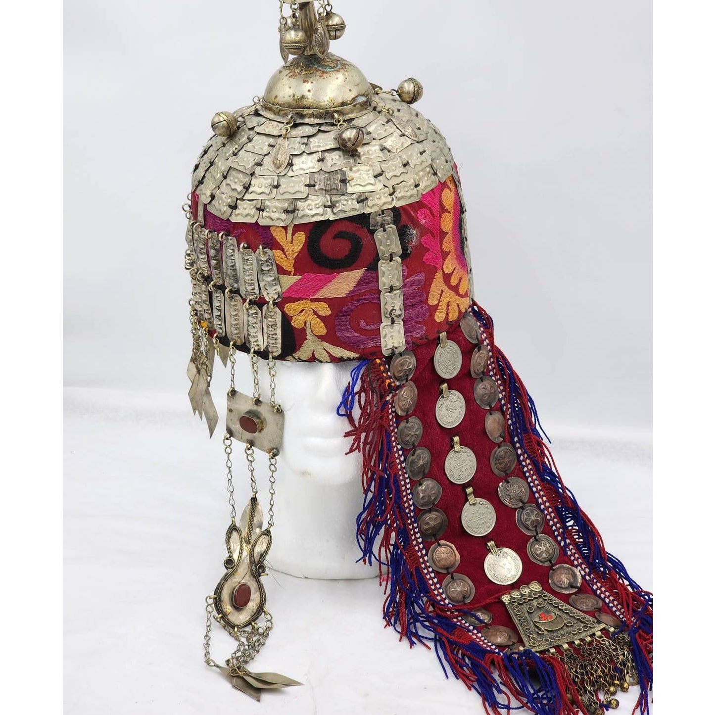 Vintage Bride Headdress Tribal Wedding Pendant Tassels Ceremony Asian Boho 24"