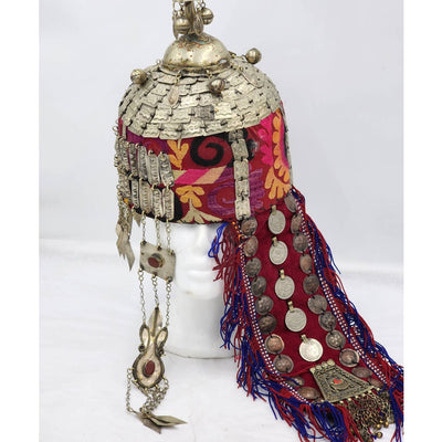 Vintage Bride Headdress Tribal Wedding Pendant Tassels Ceremony Asian Boho 24"