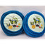 Asian Throw Pillows Pair Embroidered Blue Satin Round Decorative Tea Time