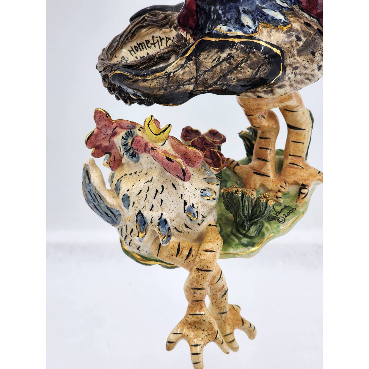 Rooster Figurine Shelf Decor Heather Goldminc 2000 Farmhouse Country Whimsical