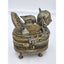 Old Jewelry Box Bronze India Art Hinged Footed Storage Trinket Hindu Kamdhenu