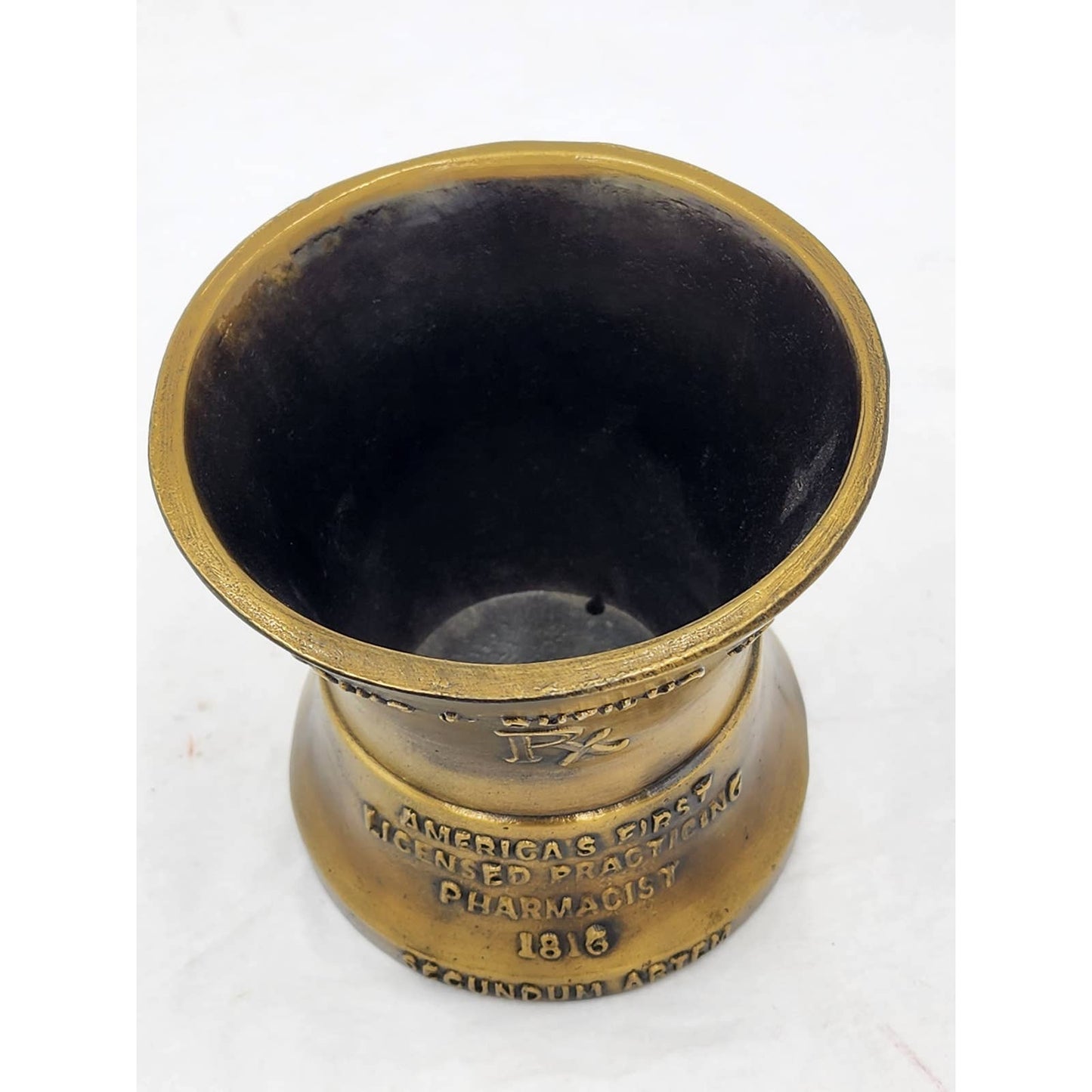 Bronze Mortar Louis Dufilko Jr Rx Pharmacist 1816 Secundum Artem Pharmacy Museum
