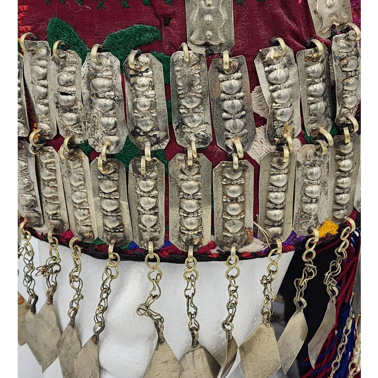 Vintage Bride Headdress Tribal Wedding Pendant Tassels Ceremony Asian Boho 24"