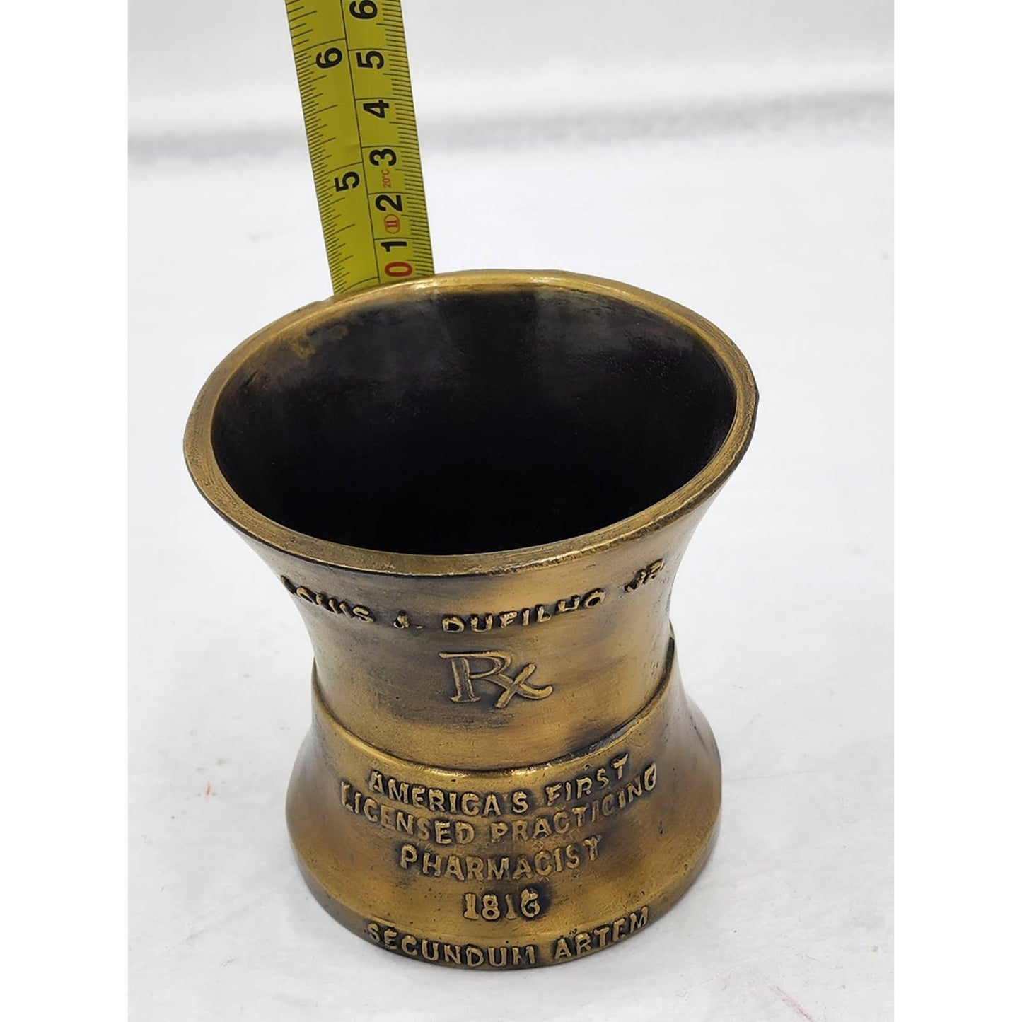 Bronze Mortar Louis Dufilko Jr Rx Pharmacist 1816 Secundum Artem Pharmacy Museum