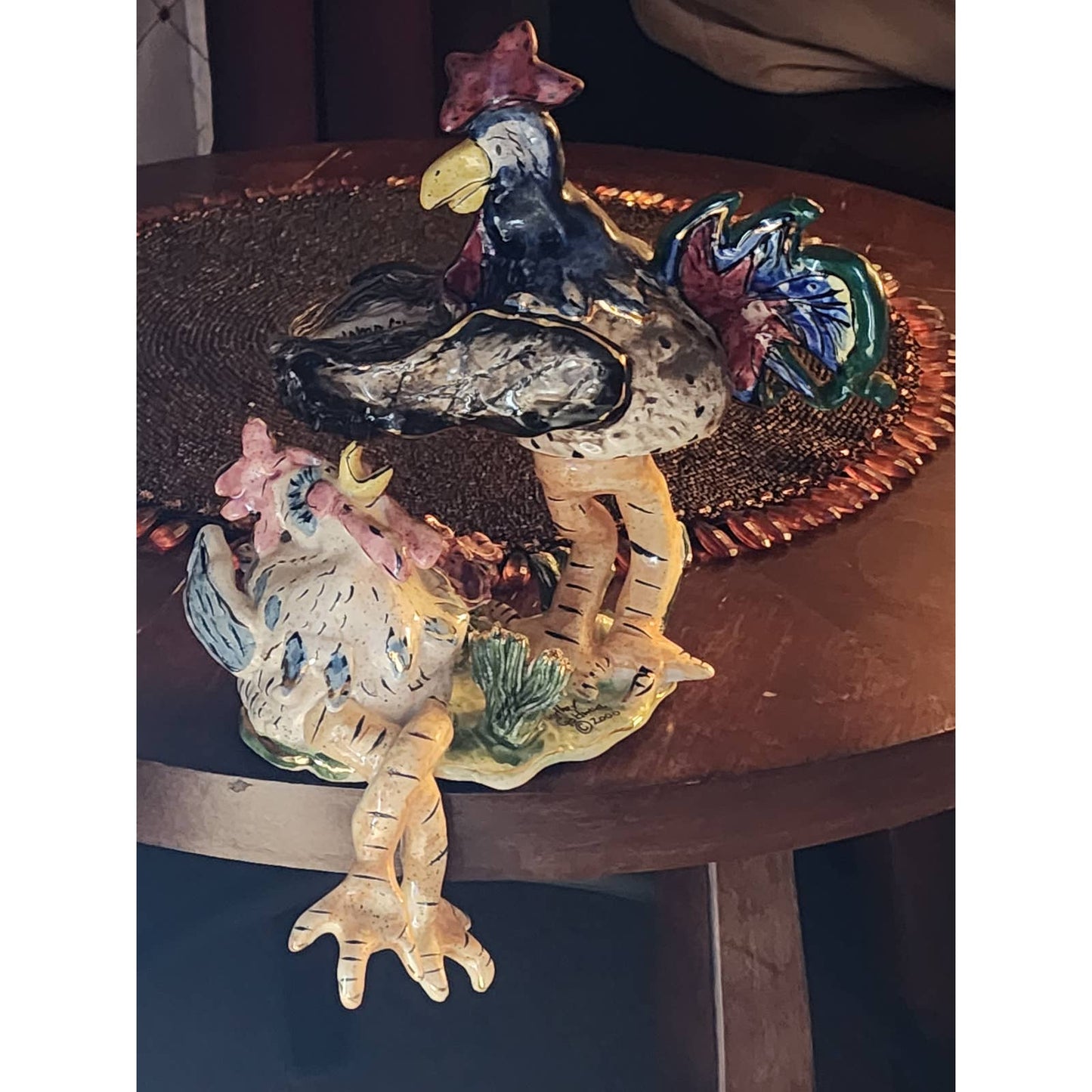 Rooster Figurine Shelf Decor Heather Goldminc 2000 Farmhouse Country Whimsical
