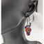 Sparkly Dangle Hoops Womens Earrings Red Silver Blue Set