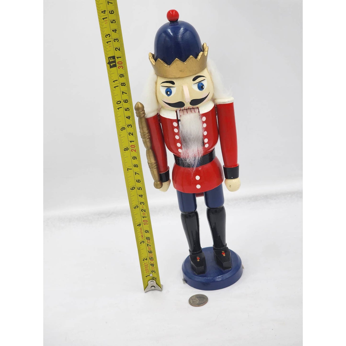 Vintage Nutcracker King Red Figurine Statue Christmas Holiday Decor 13"