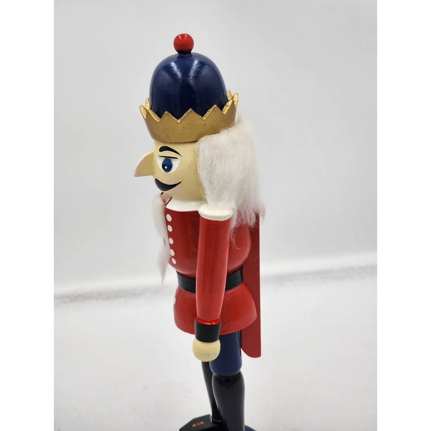Vintage Nutcracker King Red Figurine Statue Christmas Holiday Decor 13"