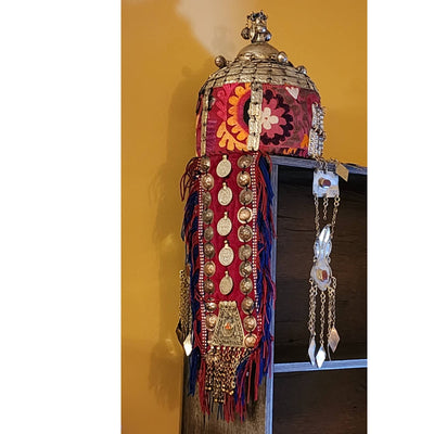 Vintage Bride Headdress Tribal Wedding Pendant Tassels Ceremony Asian Boho 24"