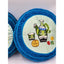 Asian Throw Pillows Pair Embroidered Blue Satin Round Decorative Tea Time