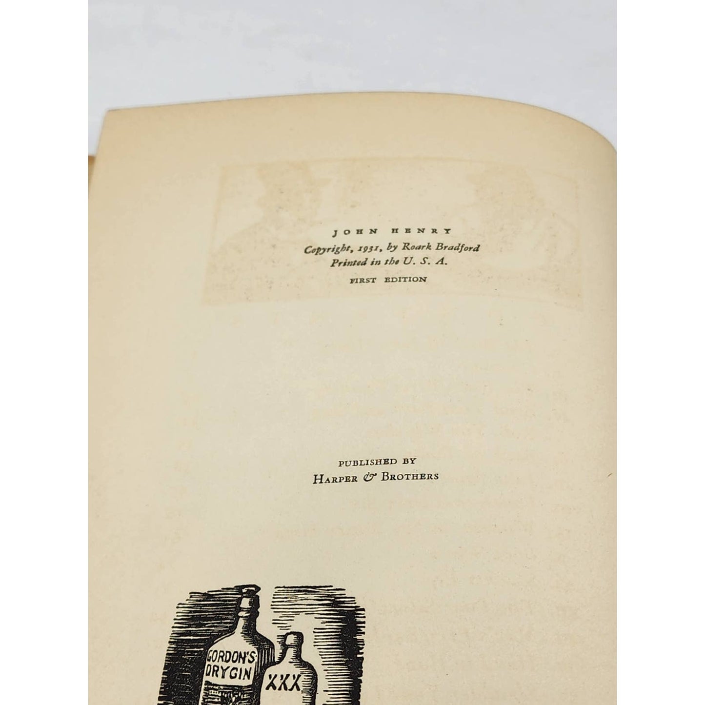 John Henry By Roark Bradford First Edition Vintage 1931
