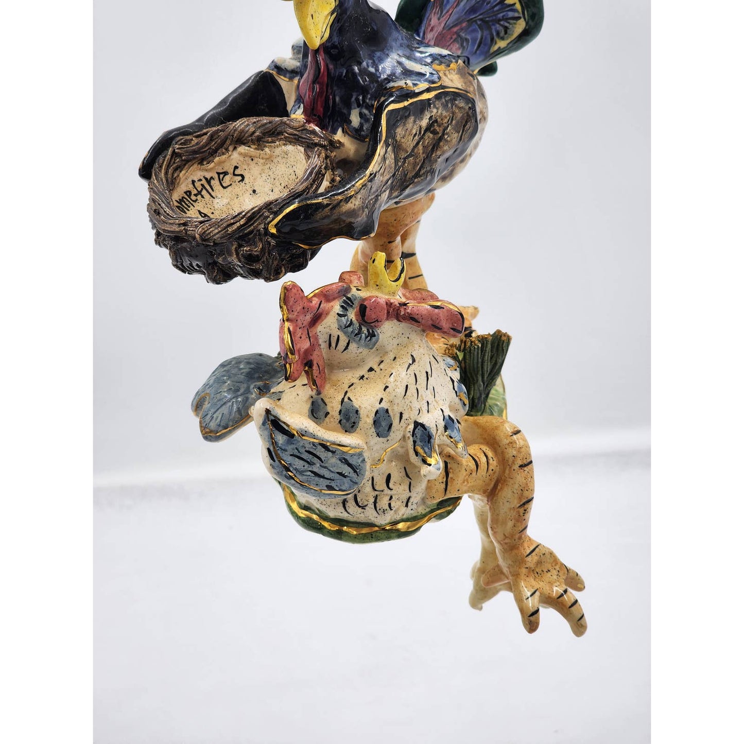 Rooster Figurine Shelf Decor Heather Goldminc 2000 Farmhouse Country Whimsical