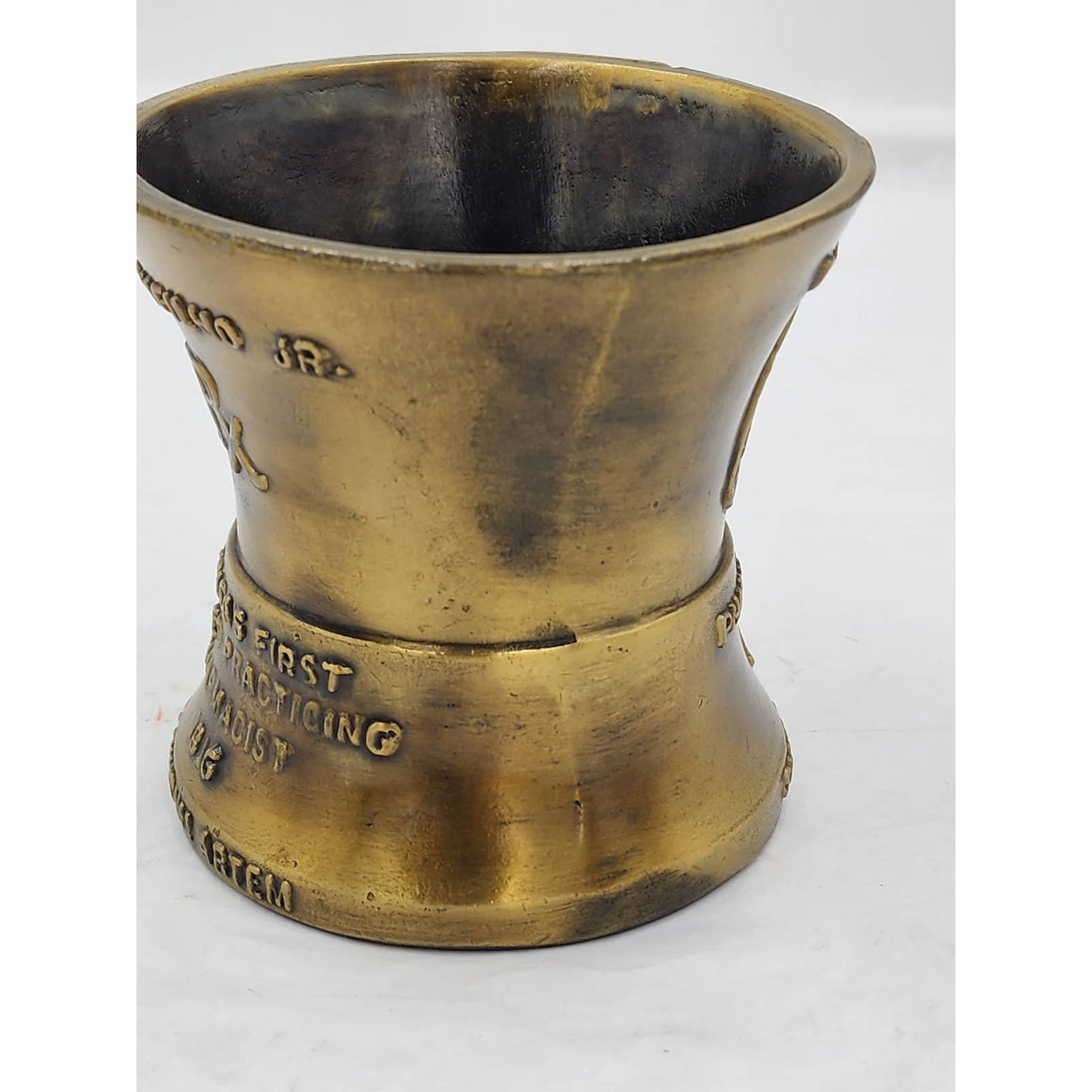 Bronze Mortar Louis Dufilko Jr Rx Pharmacist 1816 Secundum Artem Pharmacy Museum