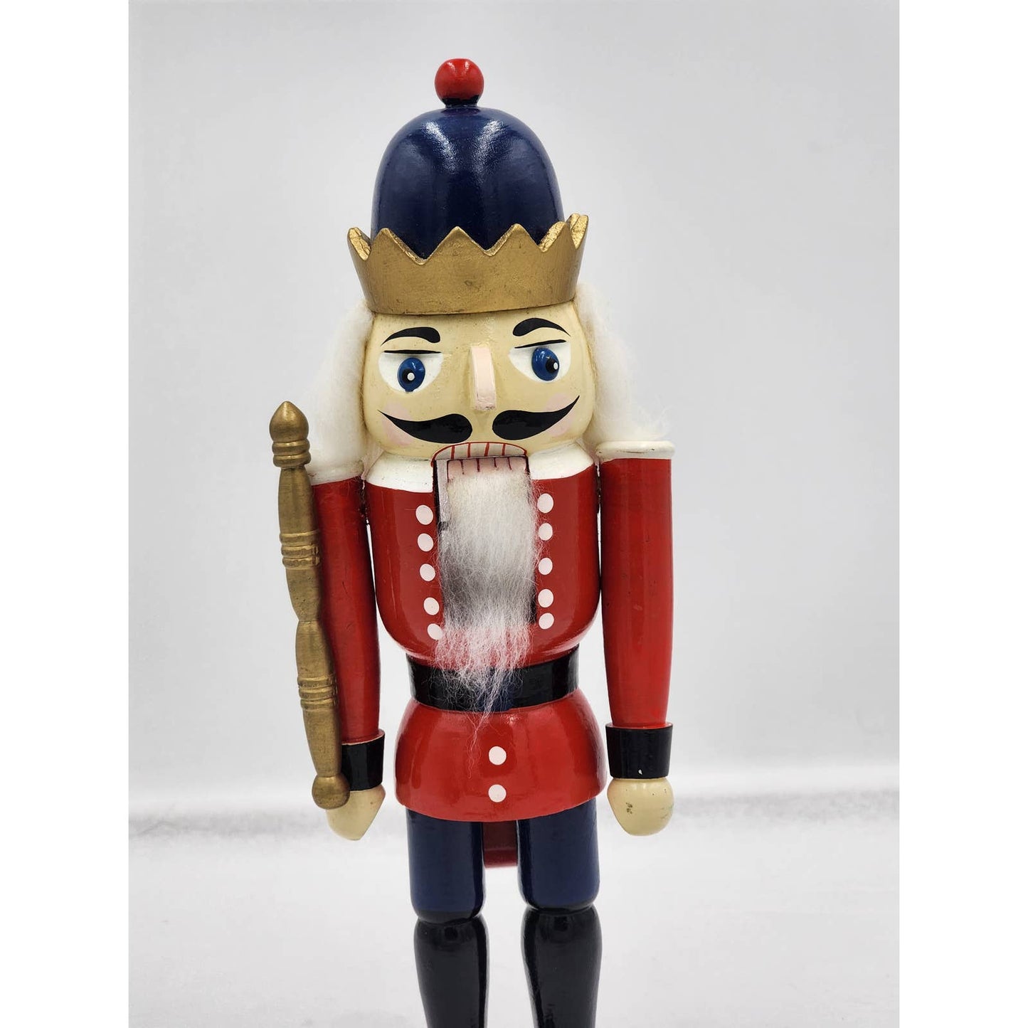 Vintage Nutcracker King Red Figurine Statue Christmas Holiday Decor 13"