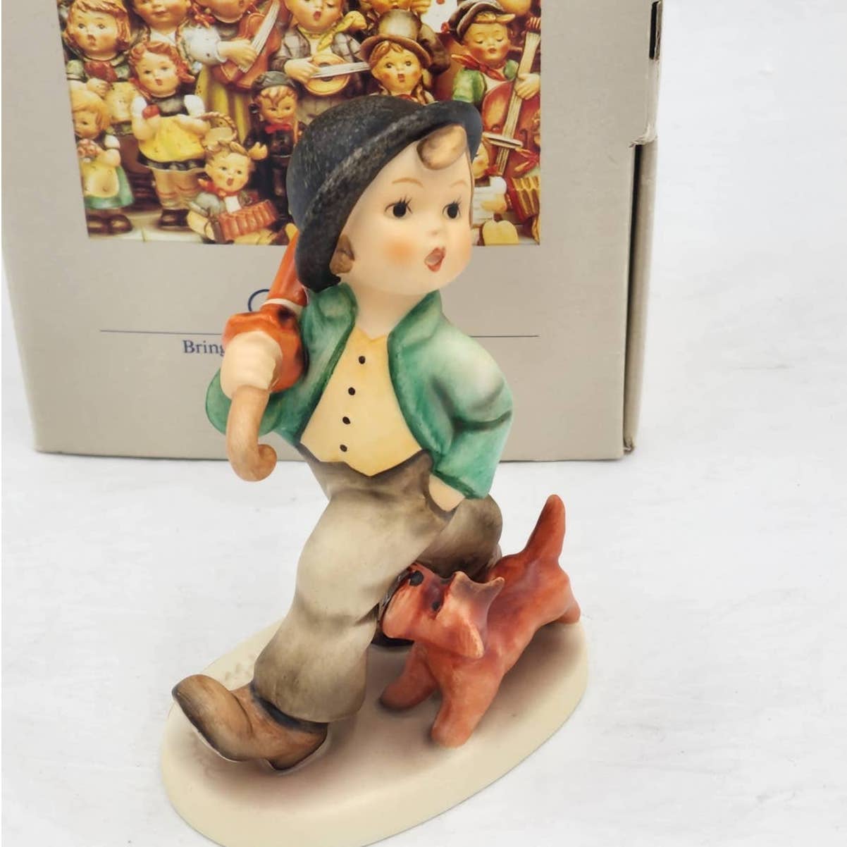 Vintage Goebel 1984 MJ Hummel Strolling Along With Box Hum 5 #988 W. Germany