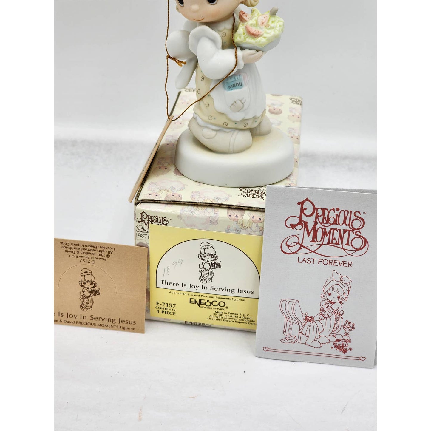 Precious Moments Figurine There Is Joy In Serving Jesus E-7157 Vintage Box Tags