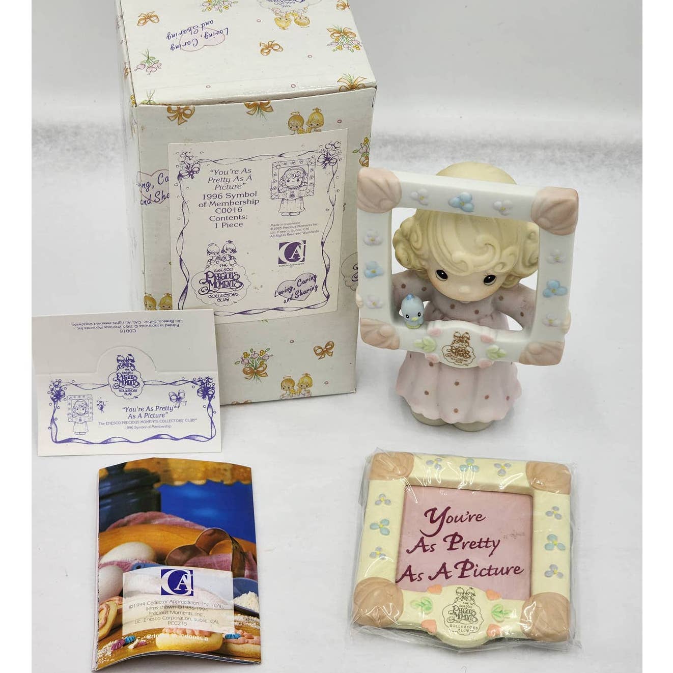 Precious Moments You're As Pretty As A Picture 1996 Membership C0016 Box Tag