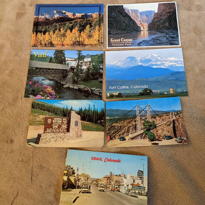 Vintage Colorado Postcard Lot Craig, Pikes Peak Fort Collins, Vale, Grand Canyon