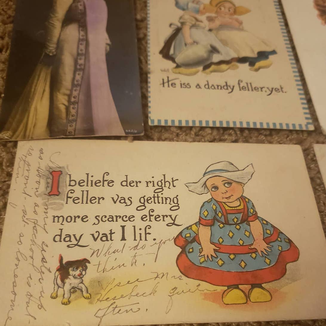C1900-1915 Antique Postcard Lot Set Of 7 Graphics 1900s Womens Fashion