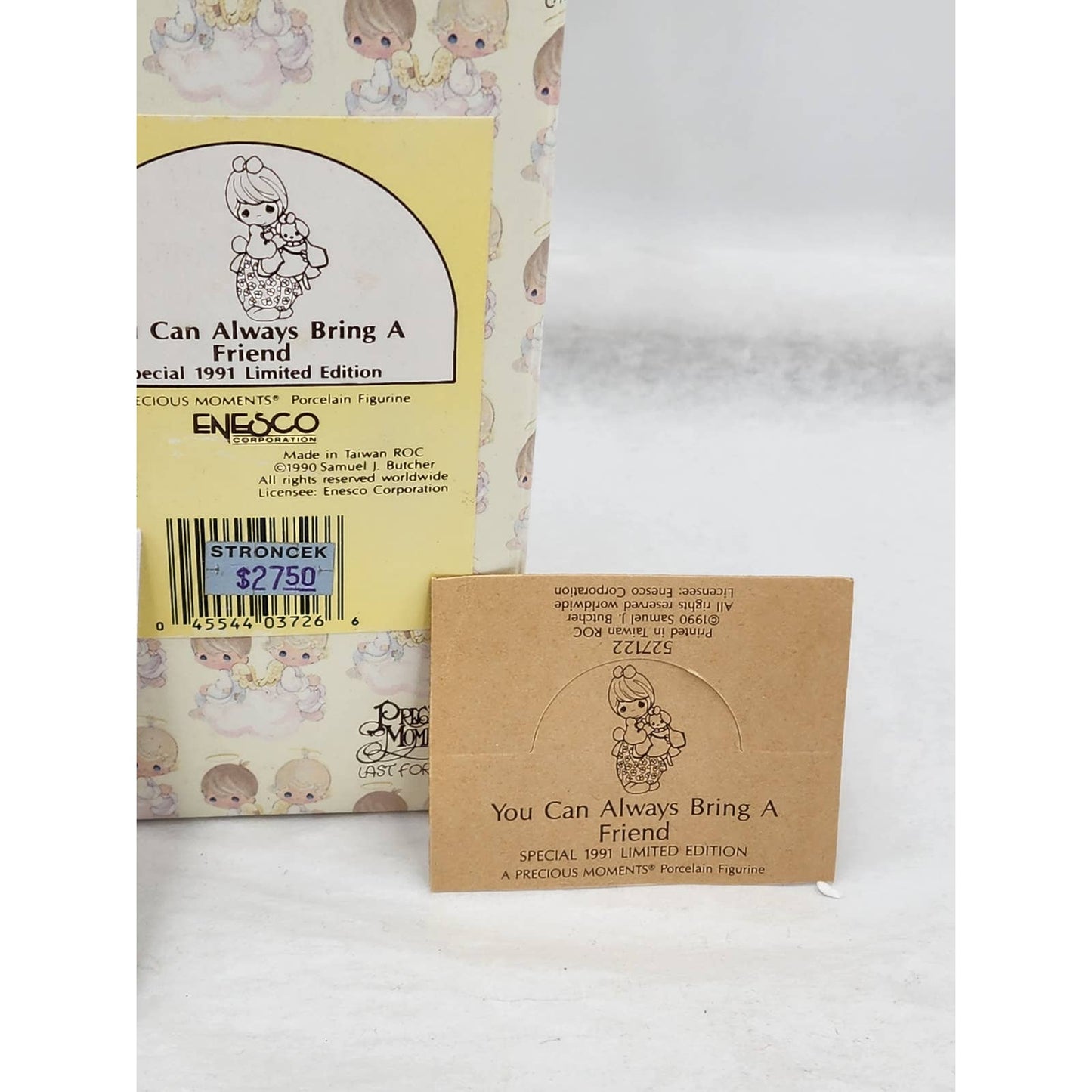 Precious Moments You Can Always Bring Friend 527122 Special Limited 1991 Box Tag