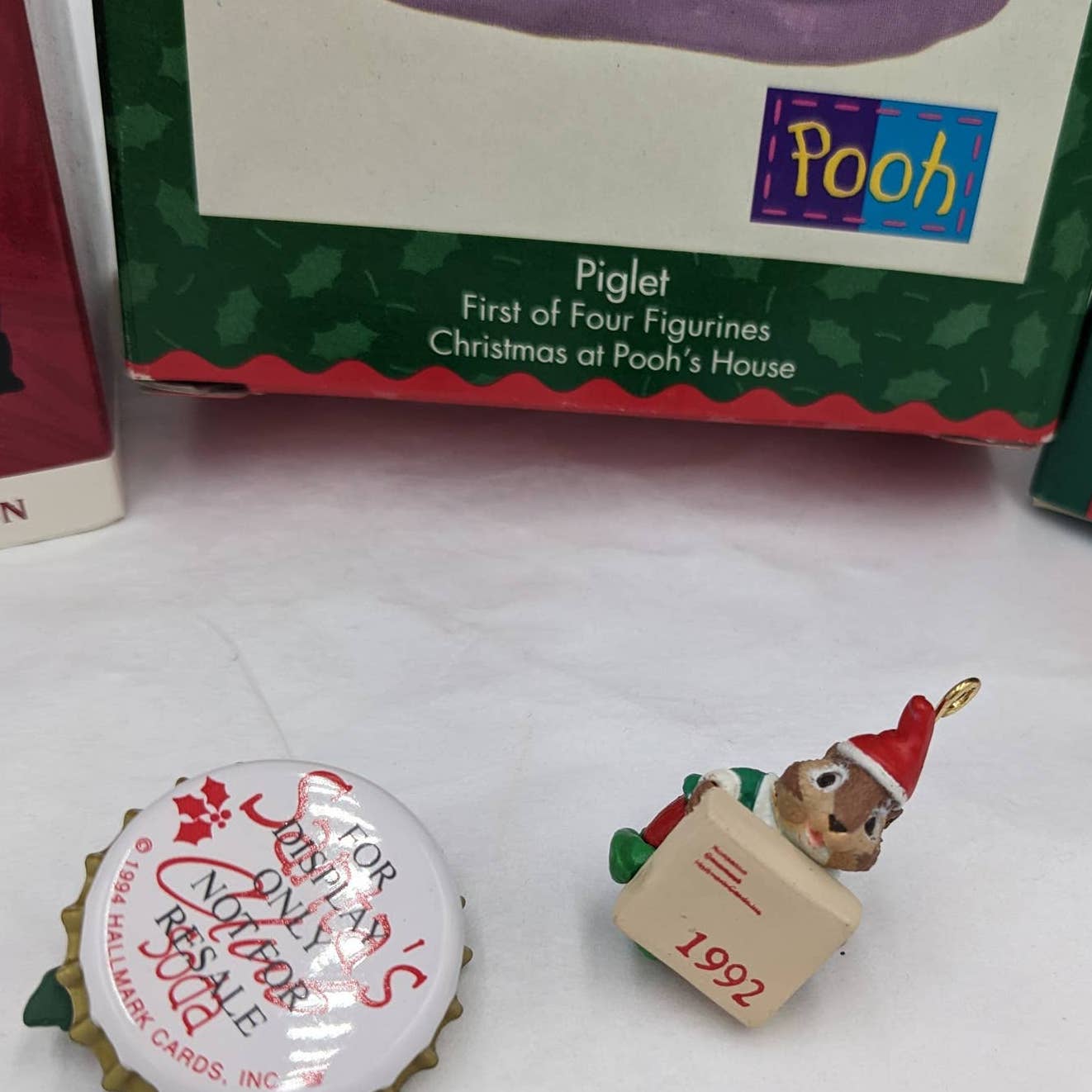 Hallmark Ornaments Keepsake Vintage Age Collection Chipmunk Pooh Piglet W/Boxes
