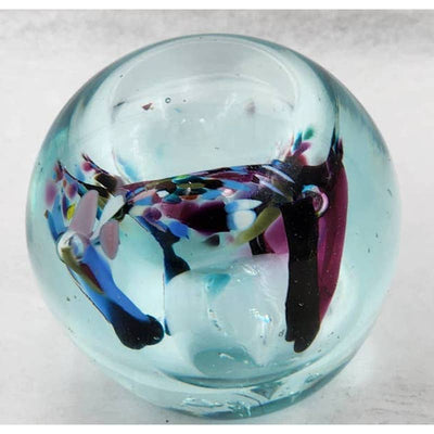 Paperweight Glass Vintage Art Glass Beautiful Multicolor Colorful 3"