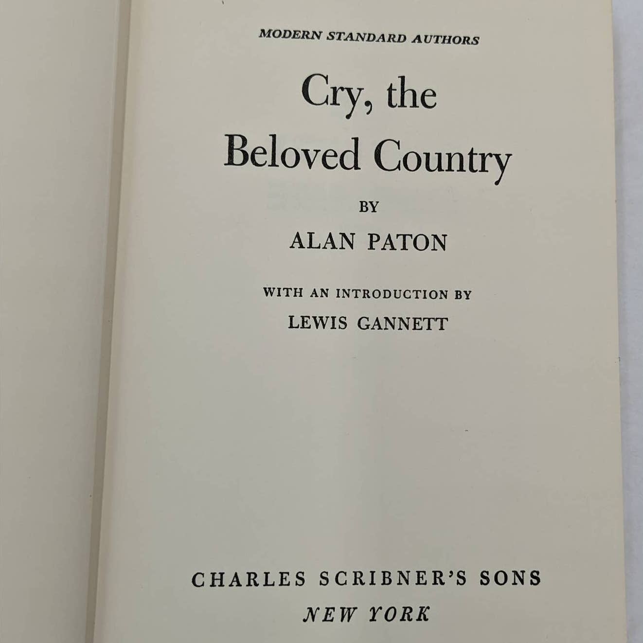 Cry The Beloved Country By Alan Paton Modern Standard Vintage Novel 1950