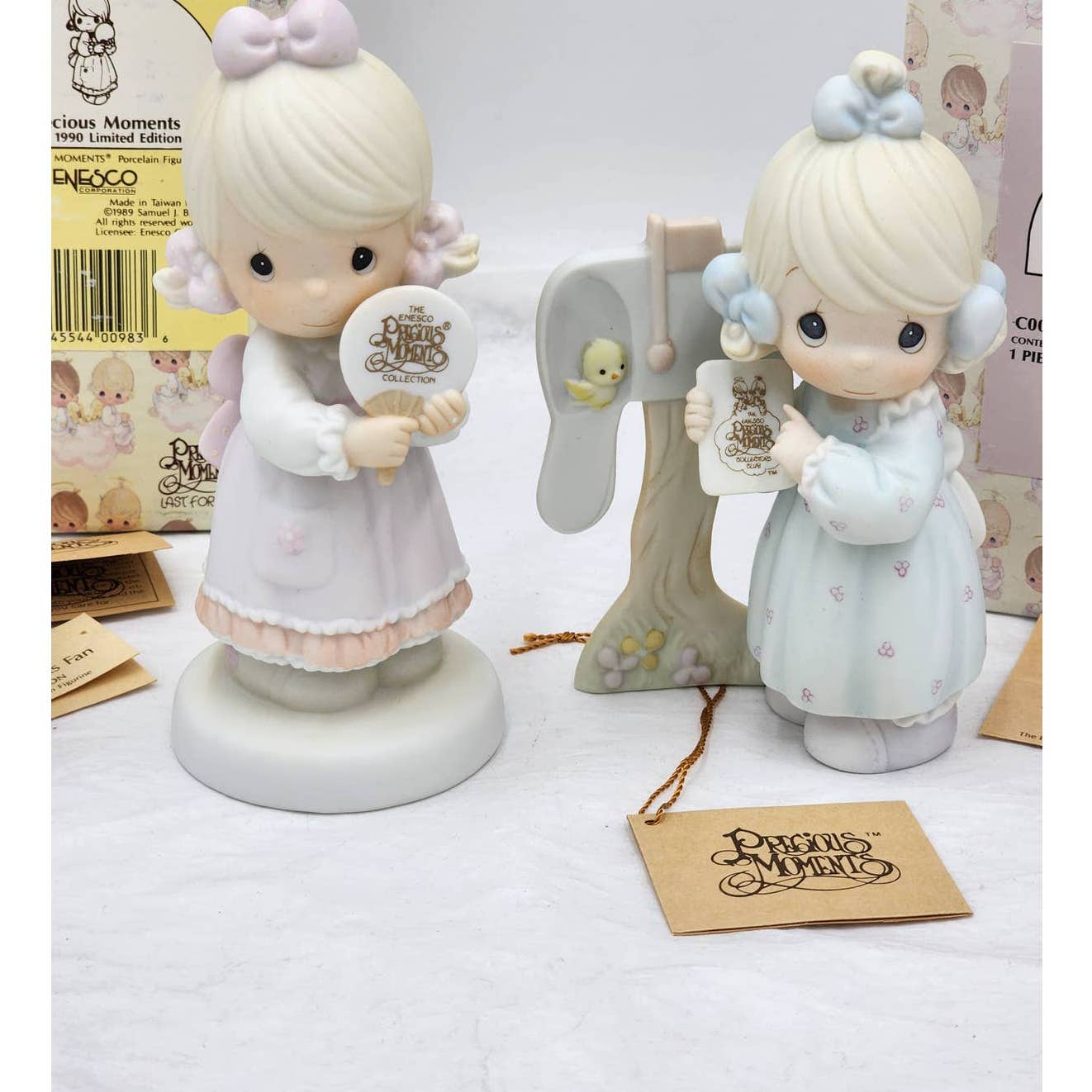 Precious Moments Fan Special 1990 Sharing The Good News Together 1991 Box & Tags