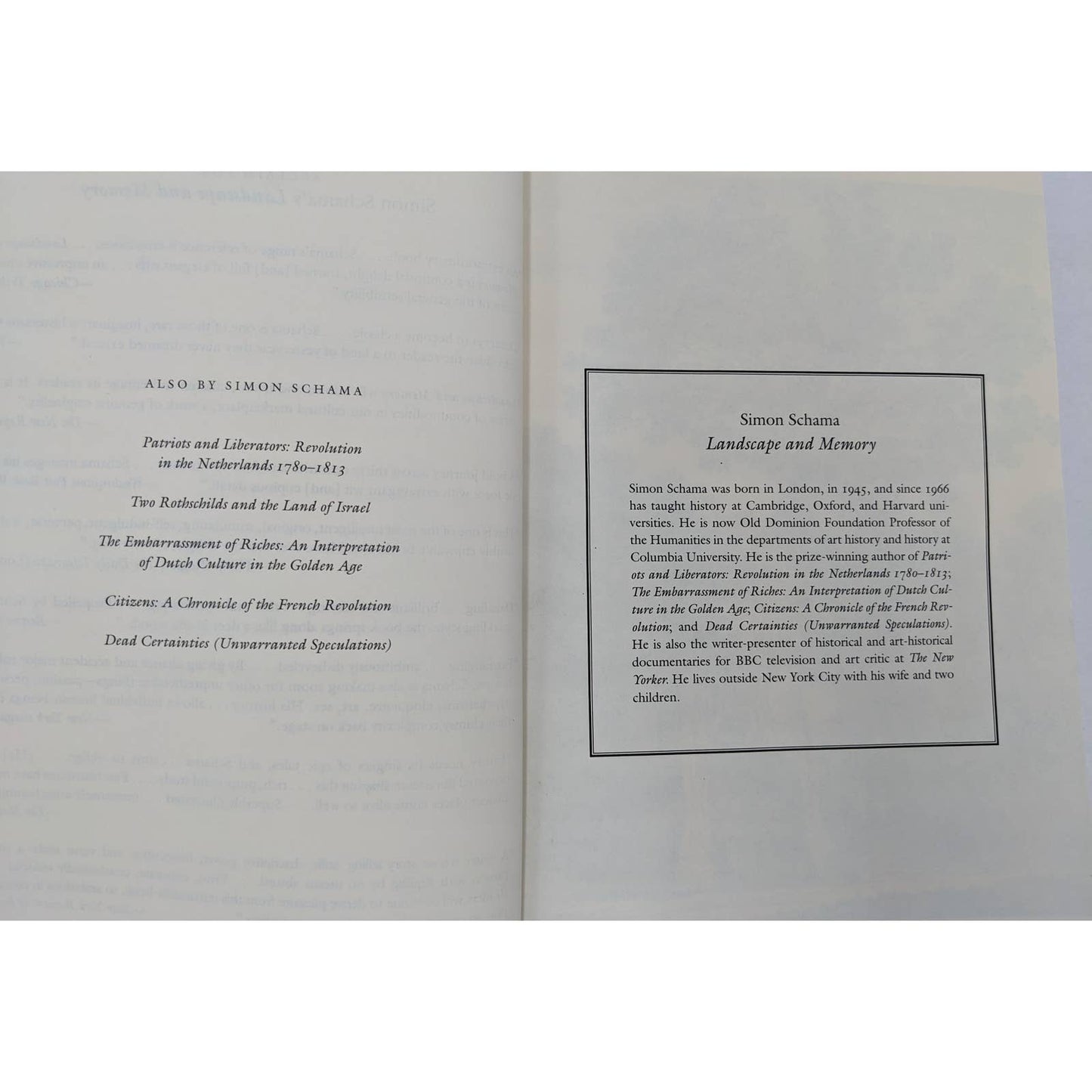 Landscape And Memory By Simon Schama A Time Magazine Best Books of the Year 1995