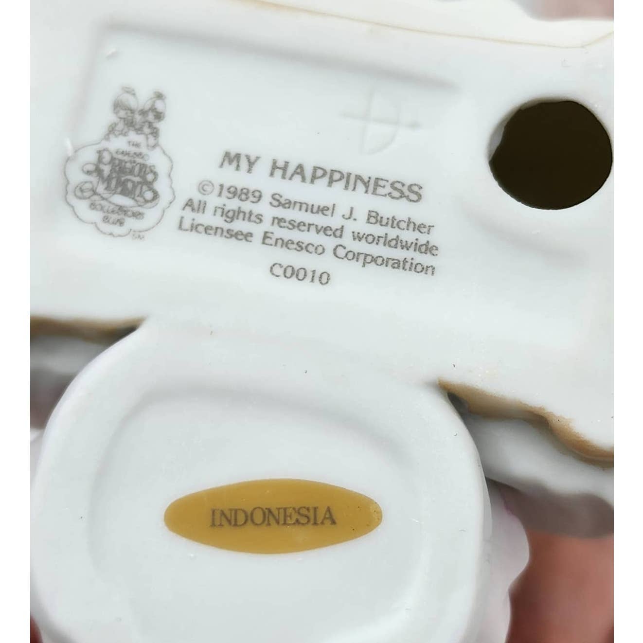 Precious Moments Figurine My Happiness C0010 1990 Symbol Of Membership Box Tags