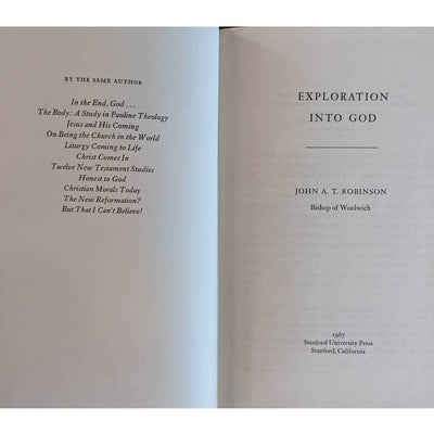 Vintage Exploration Into God 1967 By John A.T. Robinson Bishop Of Woolwich