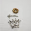 Vintage Brooch Set 3 Crown Tiara, Rhinestone Circle, Silver Tone Arrow Barrette
