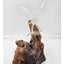 Vintage Glass Eagle Resting Glass Branch Rested Large Wood Base Tree Trunk 16"