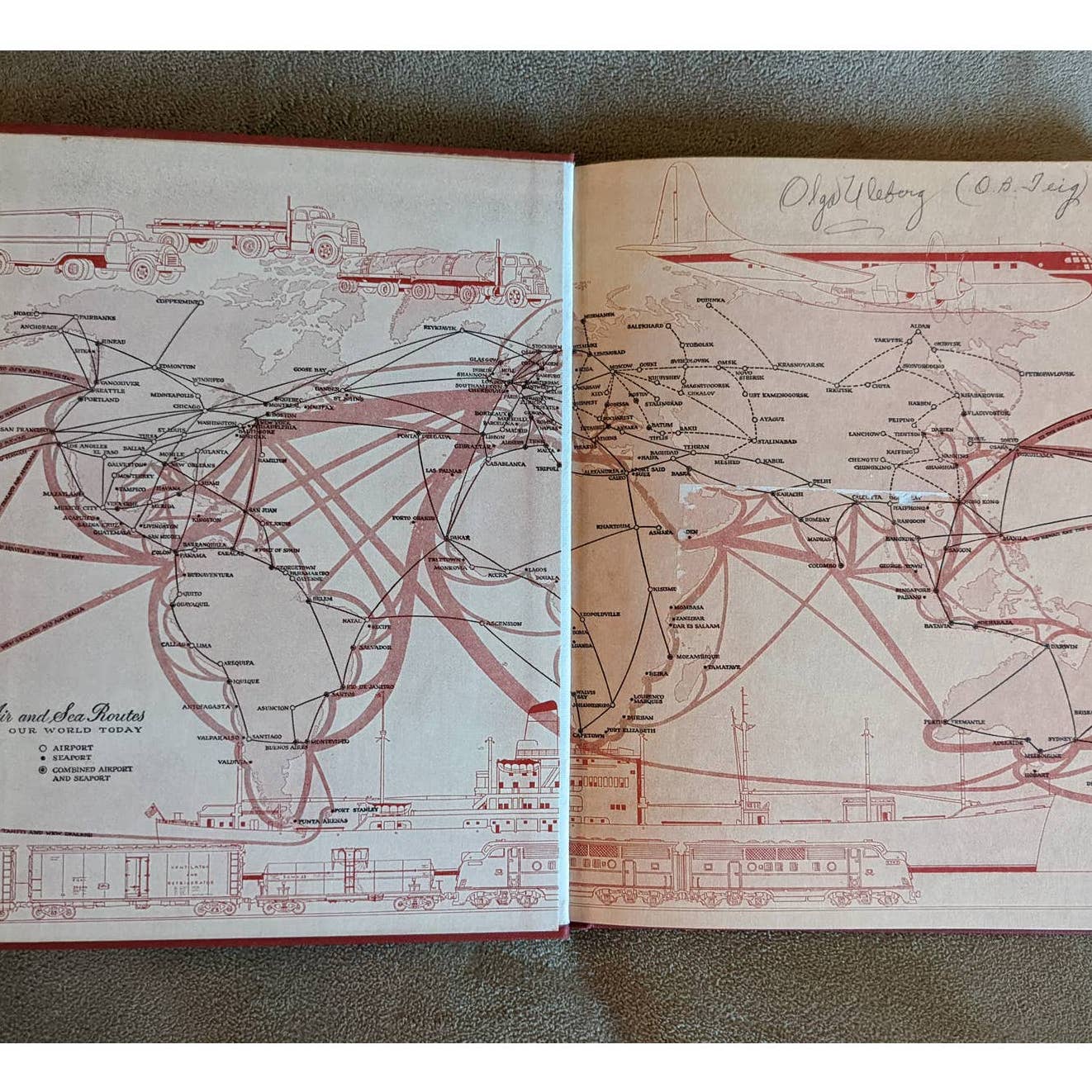 Vintage 1954 Our World Today: Journeys Through Many Lands By Stull And Hatch