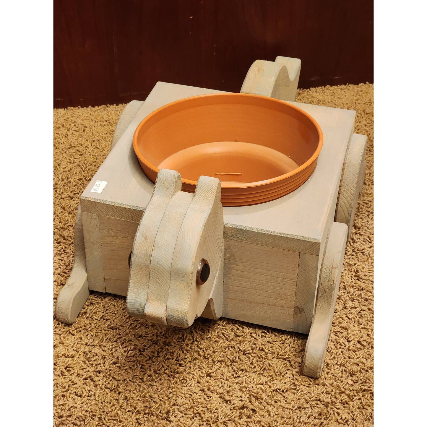 Squirrel Feeder Garden Planter Squirrel Shaped Wood Handcrafted 22" Long