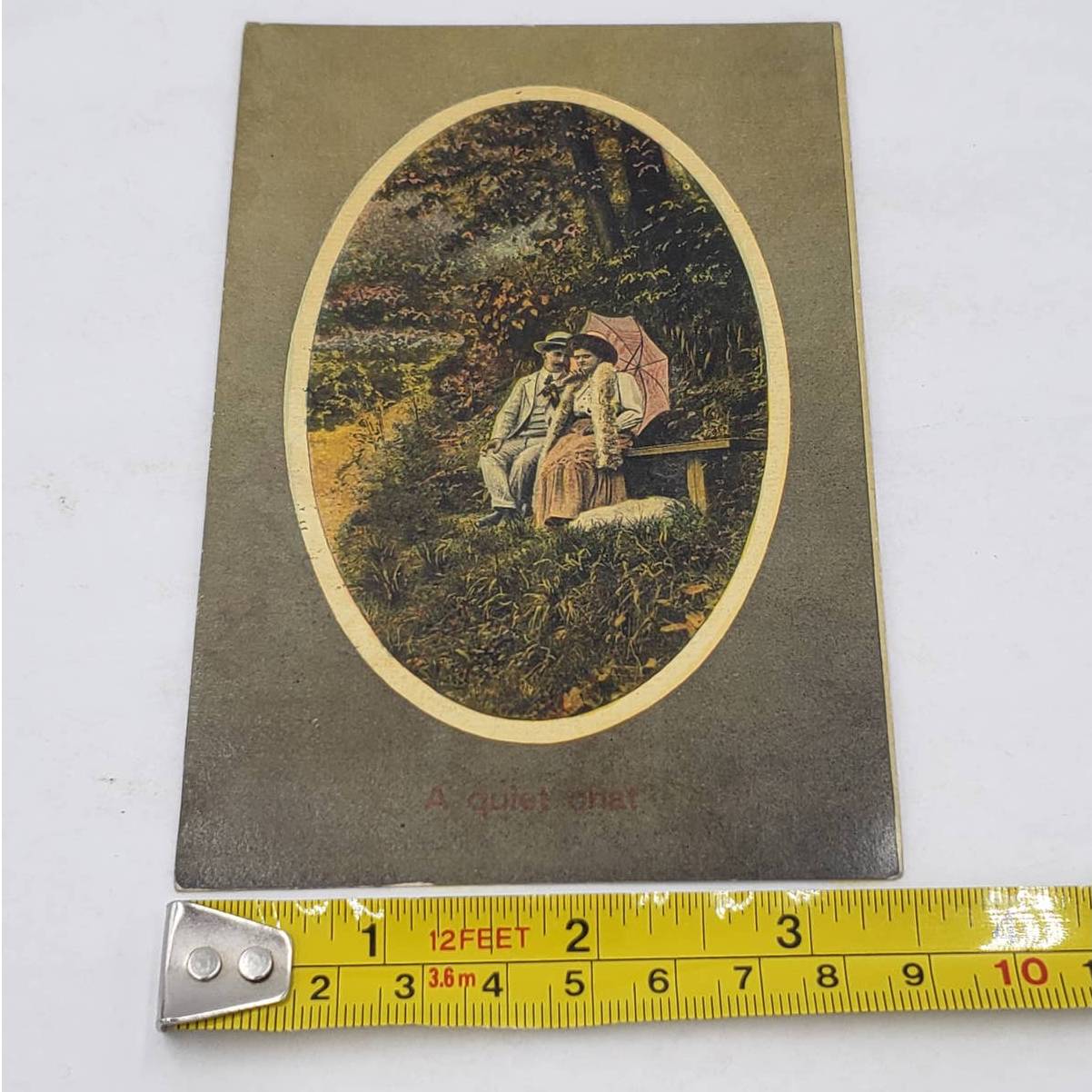 c1910 A Quiet Chat Theochrom Series Are You Angry With Me Antique Postcard