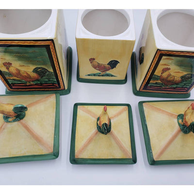 Certified International Rooster Cannisters, Set of 3