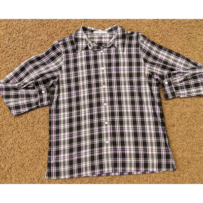 Foxcroft Wrinkle Free Long Sleeve Blouse Shirt Button Up Front Womens Size 10 P
