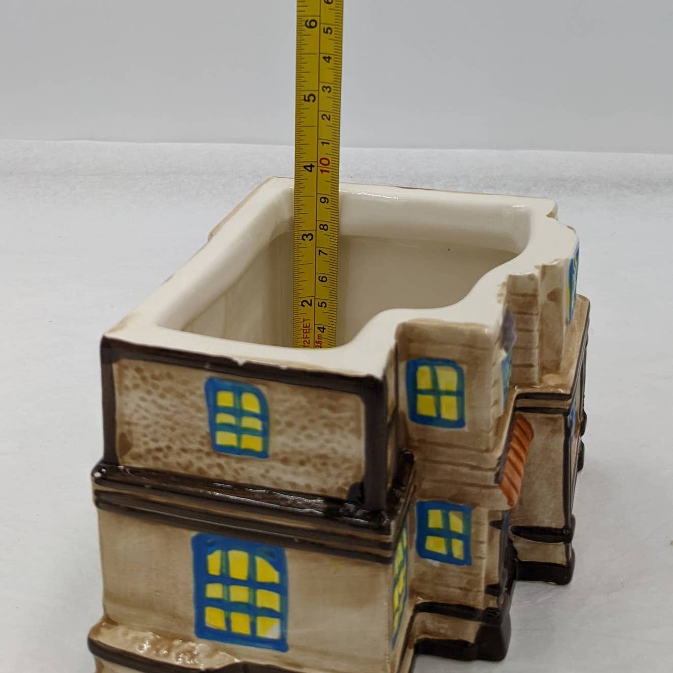 Vintage CIB Ceramic House Victorian Holiday Cookie Jars Canister Israel Set of 2
