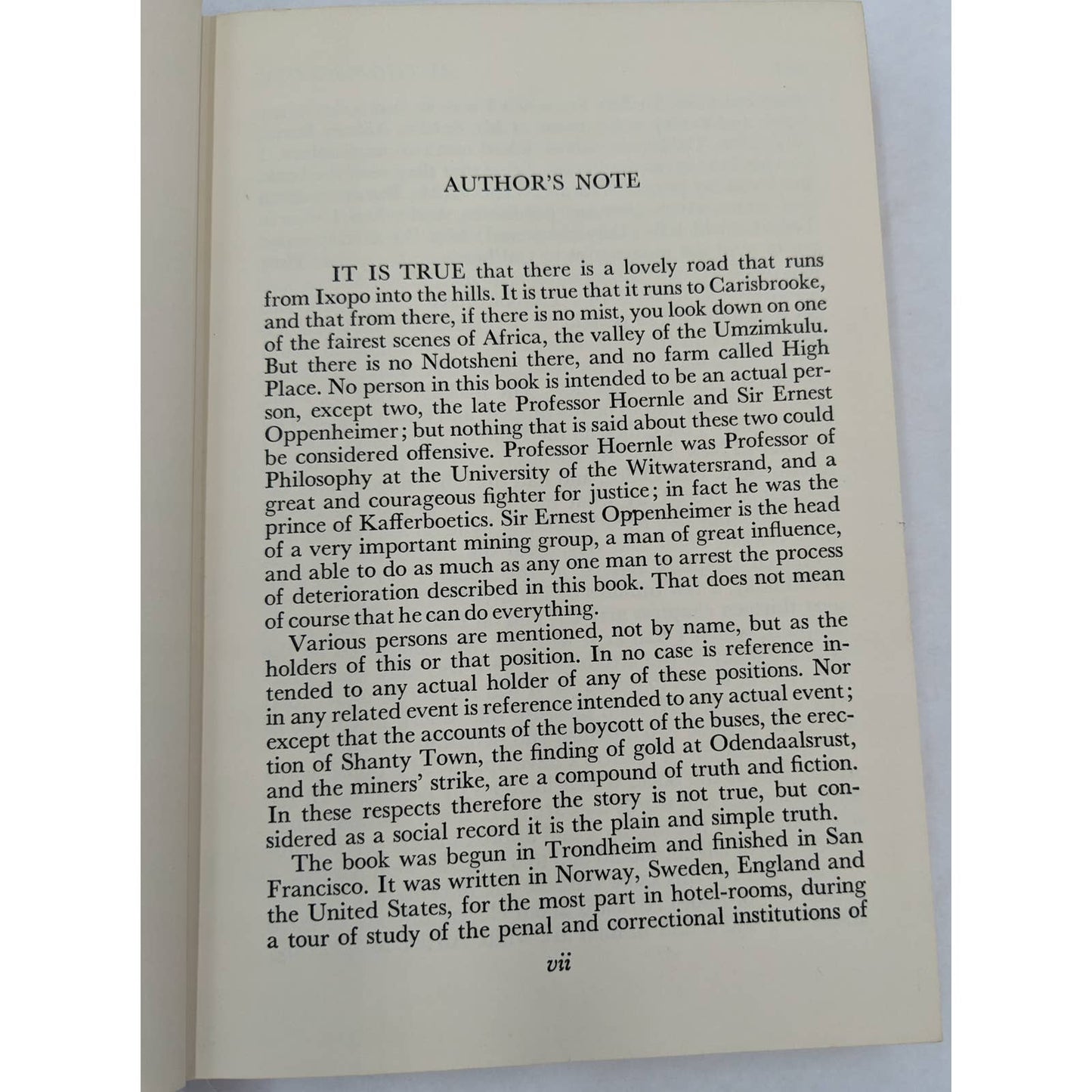 Cry The Beloved Country By Alan Paton Modern Standard Vintage Novel 1950