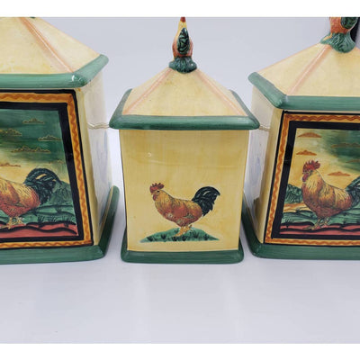 Certified International Rooster Cannisters, Set of 3