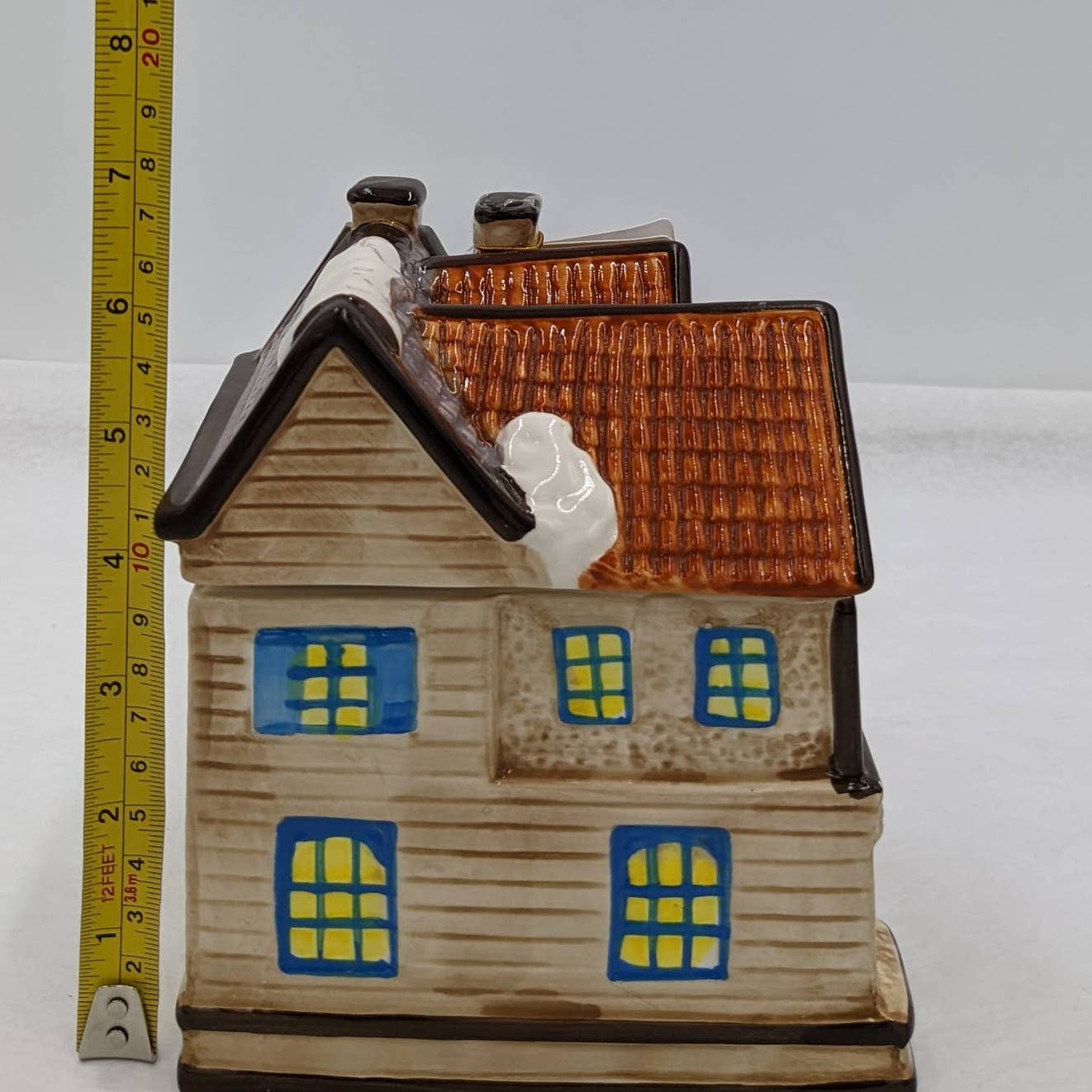 Vintage CIB Ceramic House Victorian Holiday Cookie Jars Canister Israel Set of 2