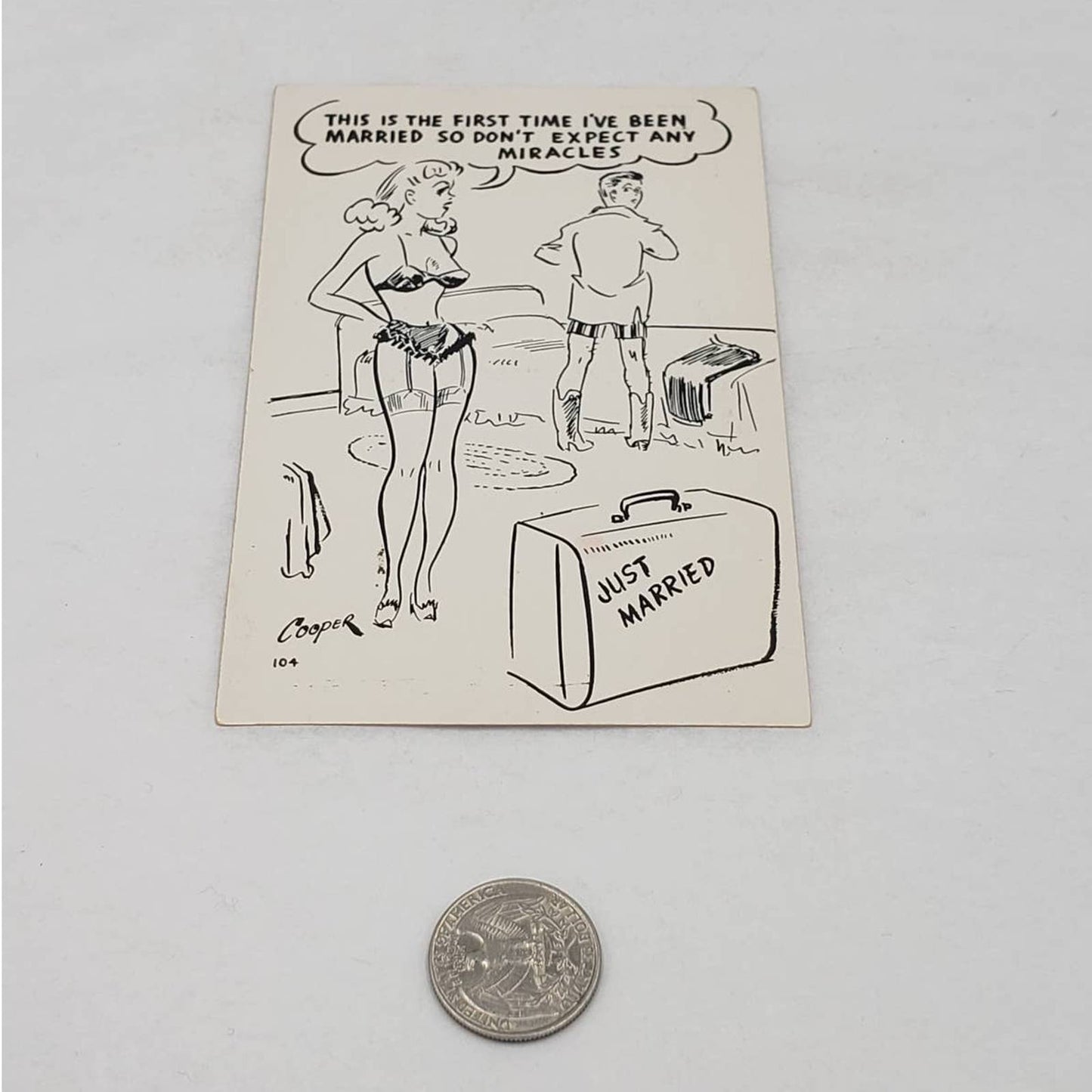 Vintage Postcards Lot of 4 Laff Card Cooper Photo Humor Western Marriage