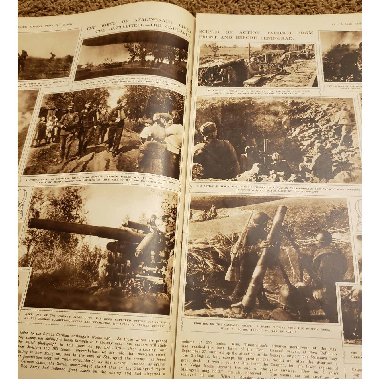 Vintage Illustrated London News October 3 1942 Magazine Issue History Collection