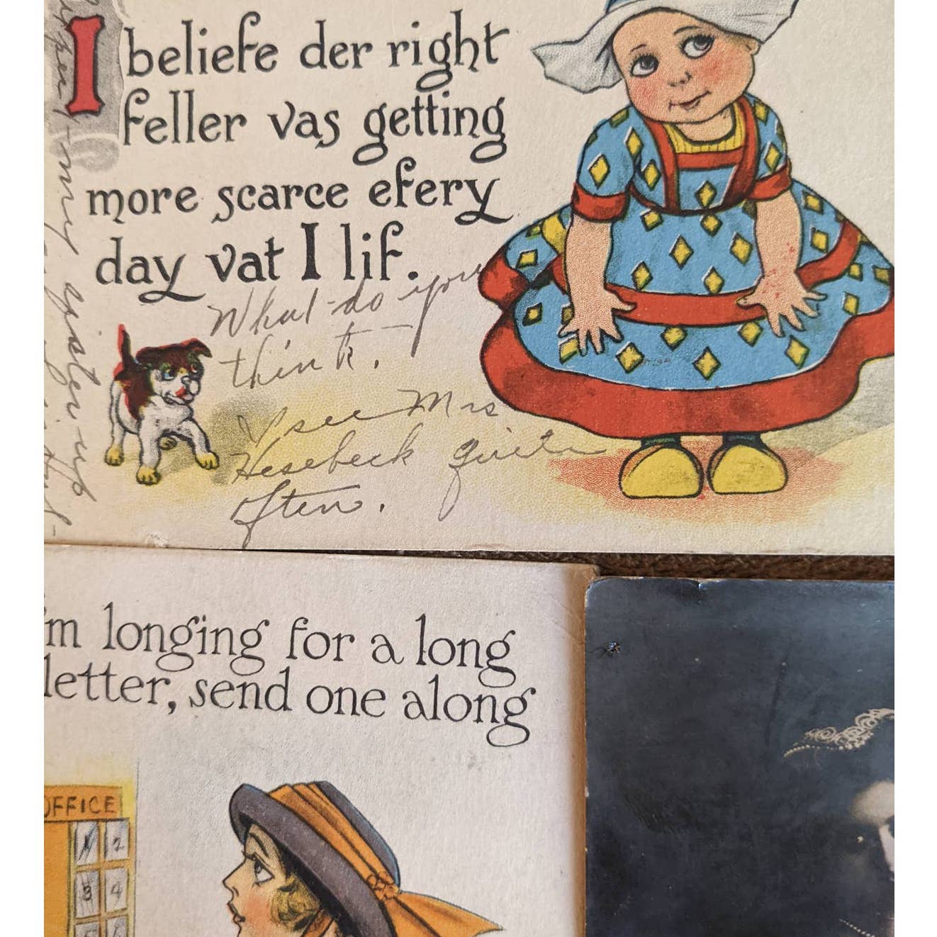 C1900-1915 Antique Postcard Lot Set Of 7 Graphics 1900s Womens Fashion