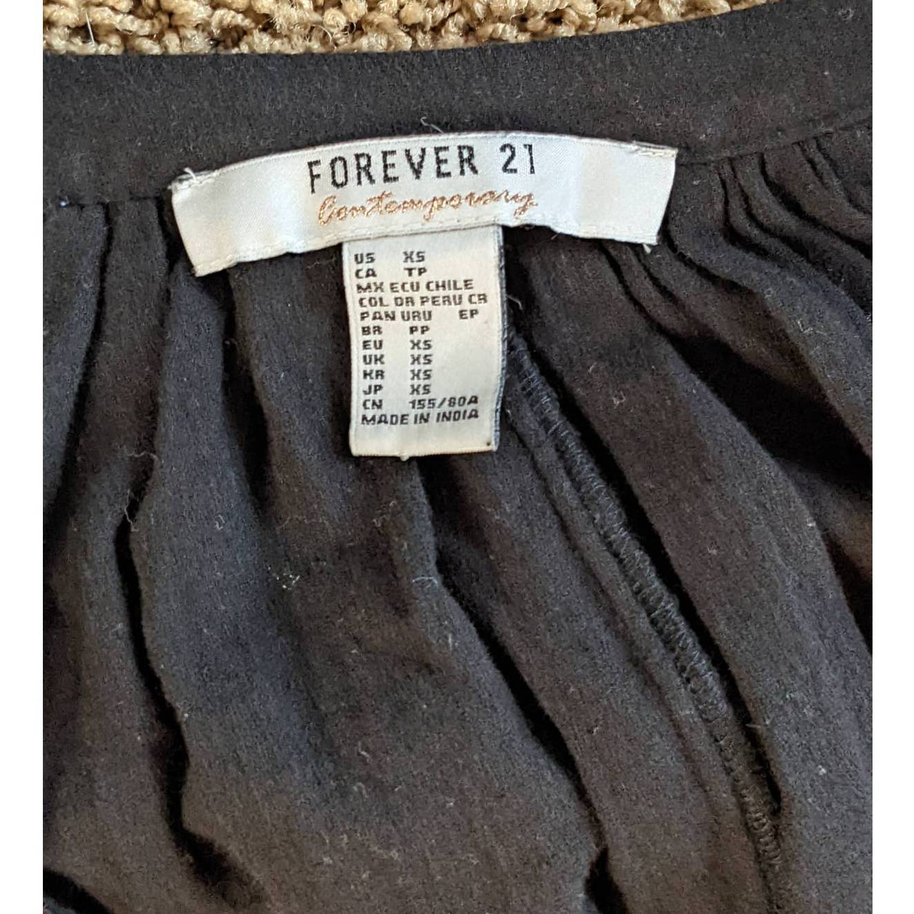FOREVER 21 Contemporary Long Sleeve Womens Shirt Dress Size XS