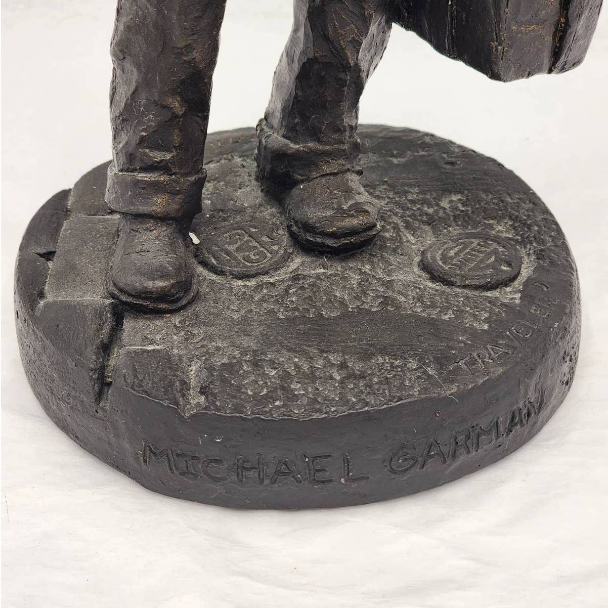 Michael Garman Sculpture Traveler American Unsung Heroes Vintage 12" Signed 1970